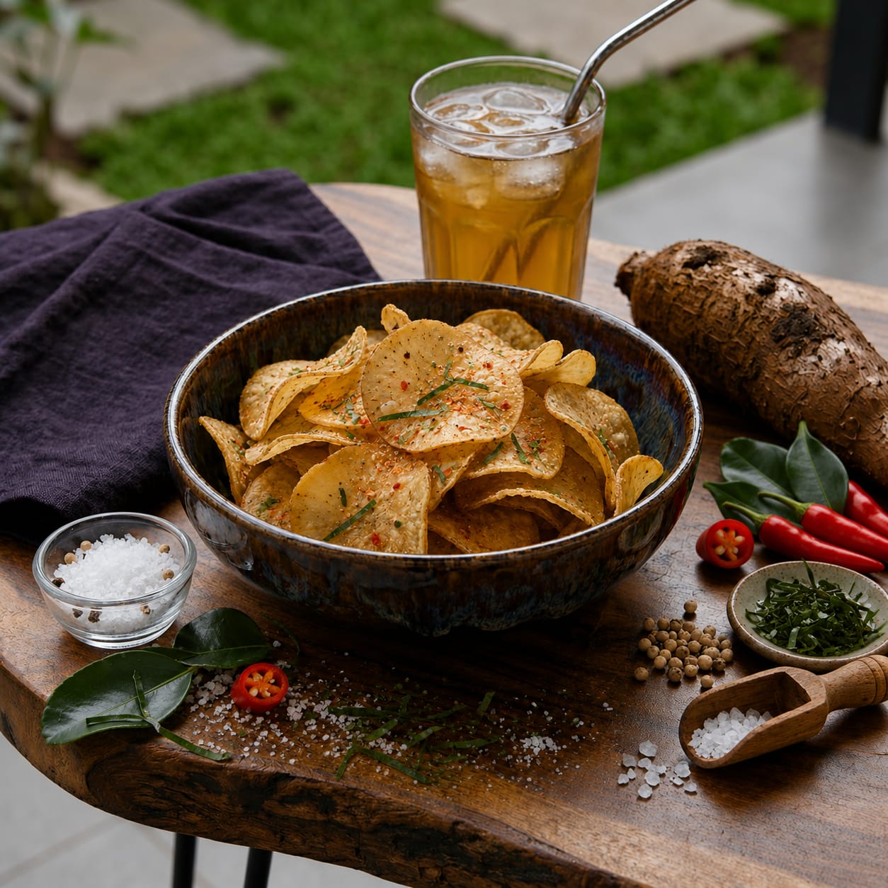 Keripik Singkong Pedas Daun Jeruk